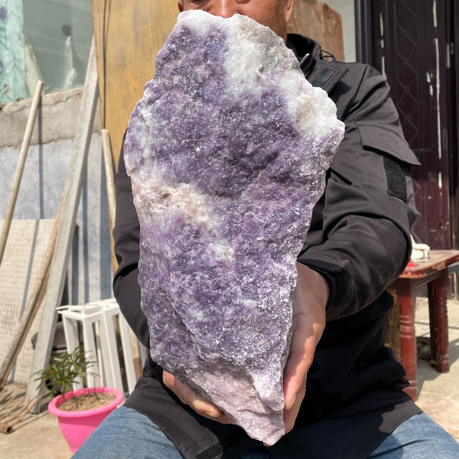 5450g Large Natural Purple Lilac Jade Raw Stone Quartz Mineral Specimen