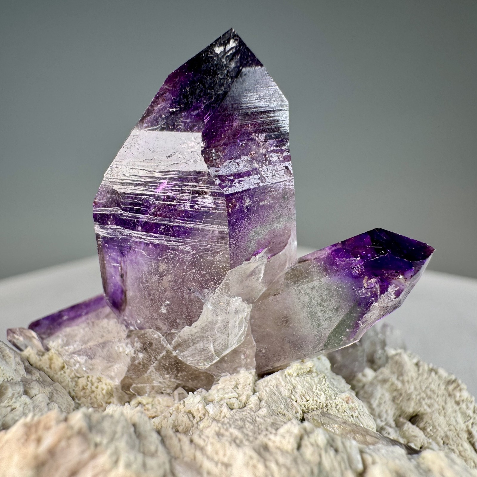 Fine Amethyst Crystals on Microcline: Brandberg Complex, Brandberg Area, Namibia