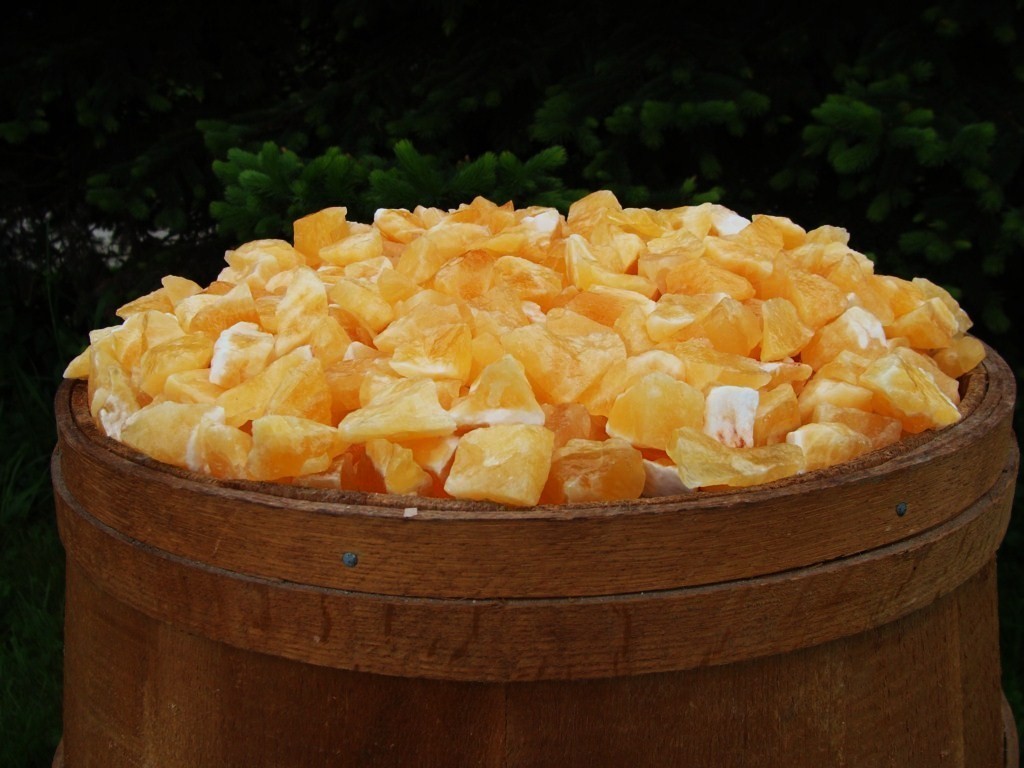 1000 Carat Lots of Unsearched Natural Orange Calcite Rough + a FREE Faceted Gem