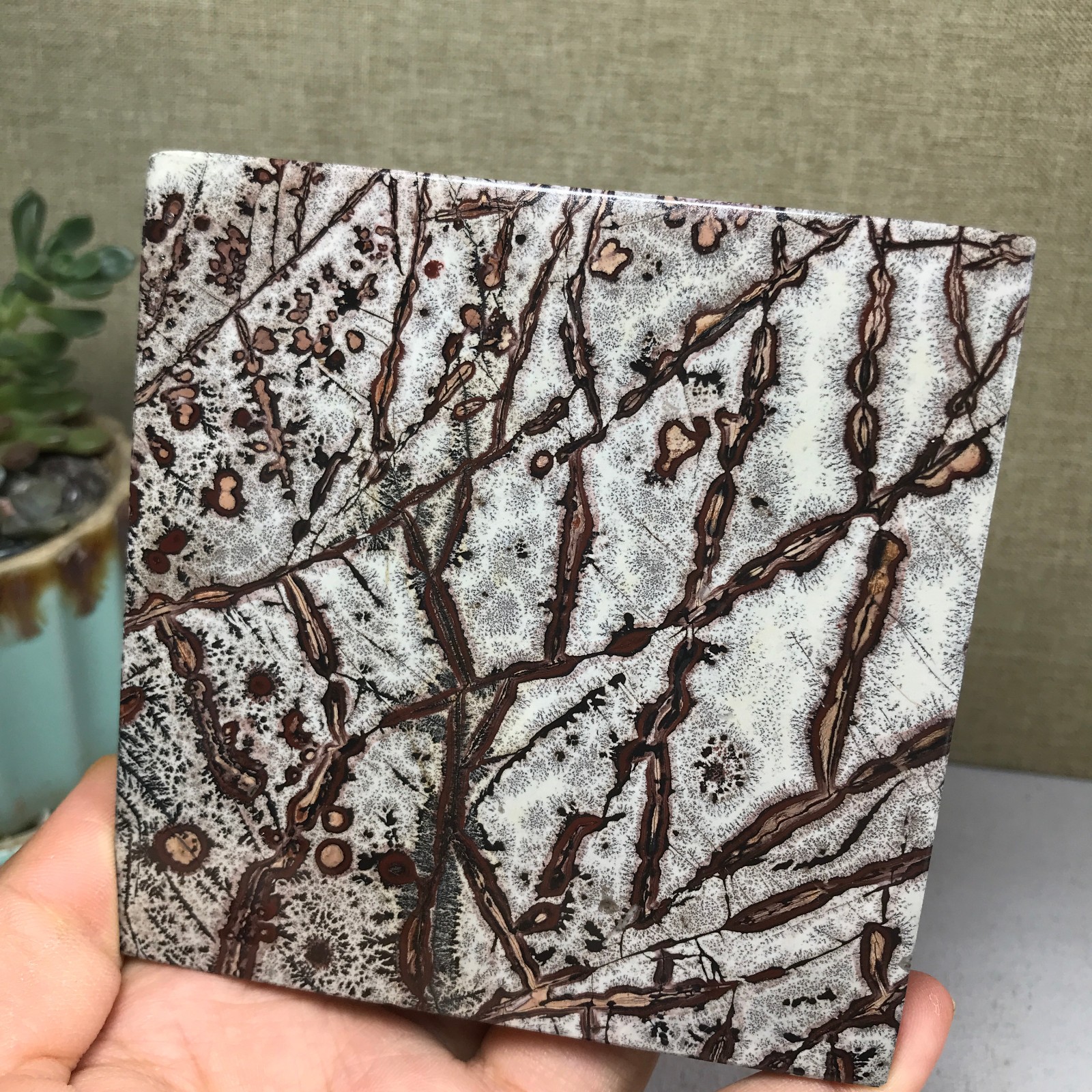 Natural Chinese painting stone crystal ornaments for home decoration 262g A5368