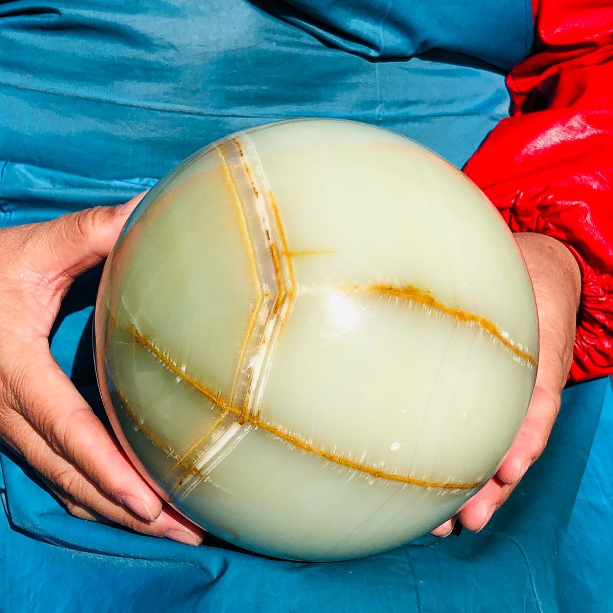 11.35LB Natural Afghan Jade Chakra Quartz Sphere healing ball Specimen 3297