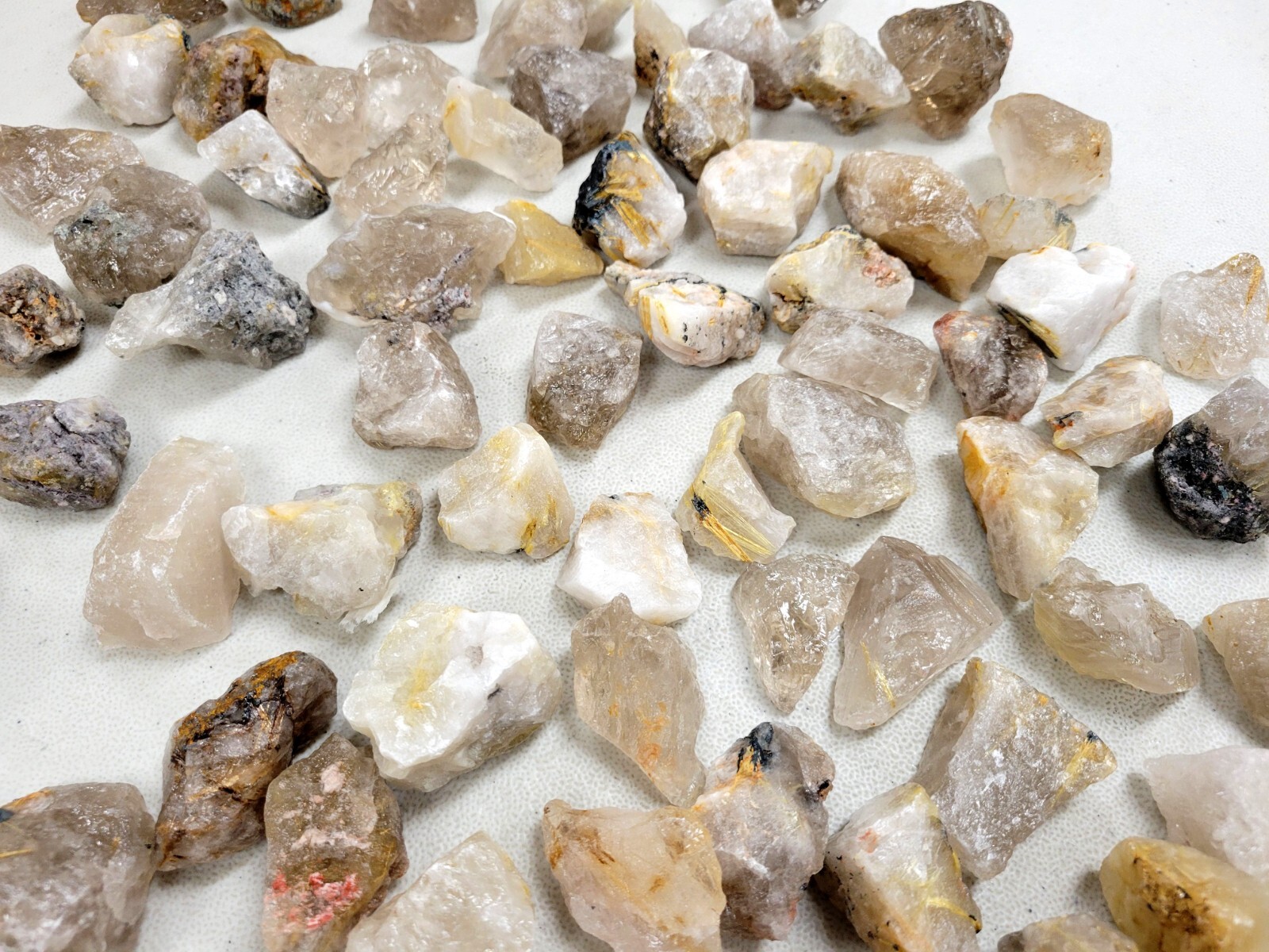 Rough Rutilated Quartz Crystals – Bulk Rutile Quartz Stones for Tumbling Healing