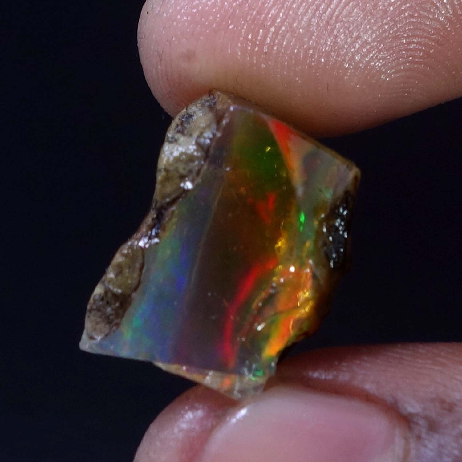 Natural Ethiopian Loose Rough Raw Opal Gemstone Multi Fire Oil Rough 16.60 Carat