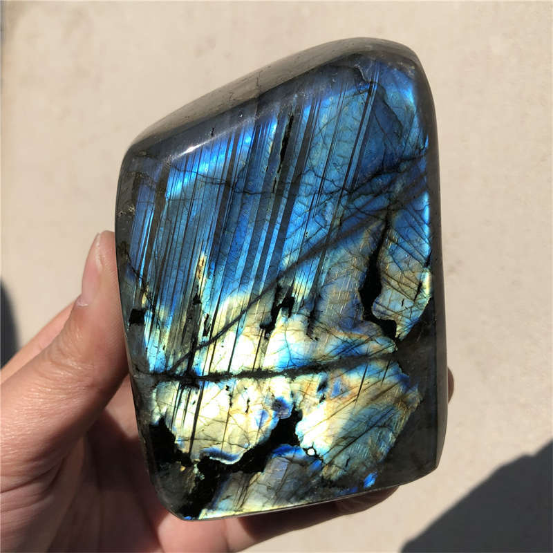 820g Natural Labradorite Quartz Crystal Spectrolite Mineral Reiki healing