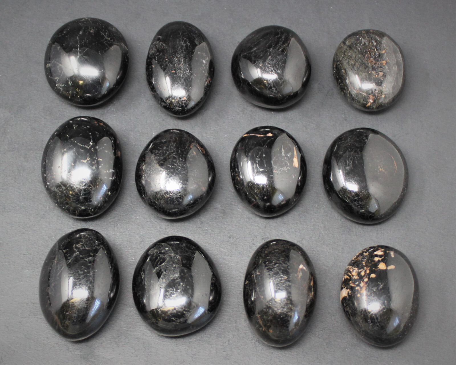Wholesale Bulk Lot Black Tourmaline Palm Stones – Polished Tourmaline Pebbles