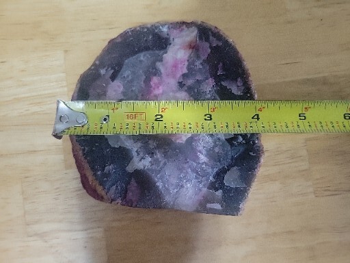 Cut Polished Dyed Pink Agate Geode