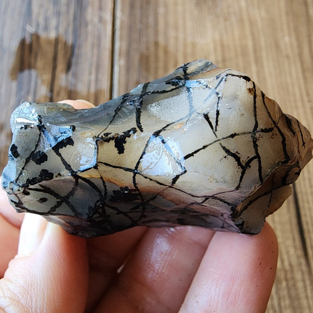 1.44 oz (41 gr) Spider Web Agate, Rare Agate, Unique Agate, Agate Specimen, 玛瑙