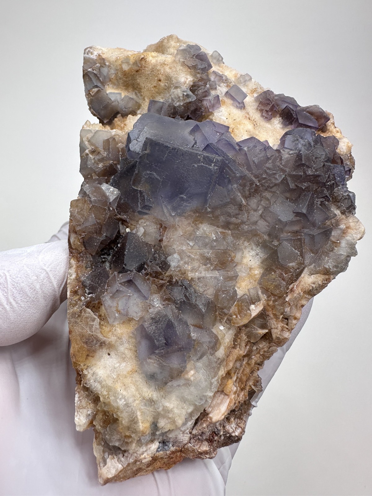 LARGE GEMMY Blue Fluorite & Quartz Crystal Specimen__Bingham , New Mexico