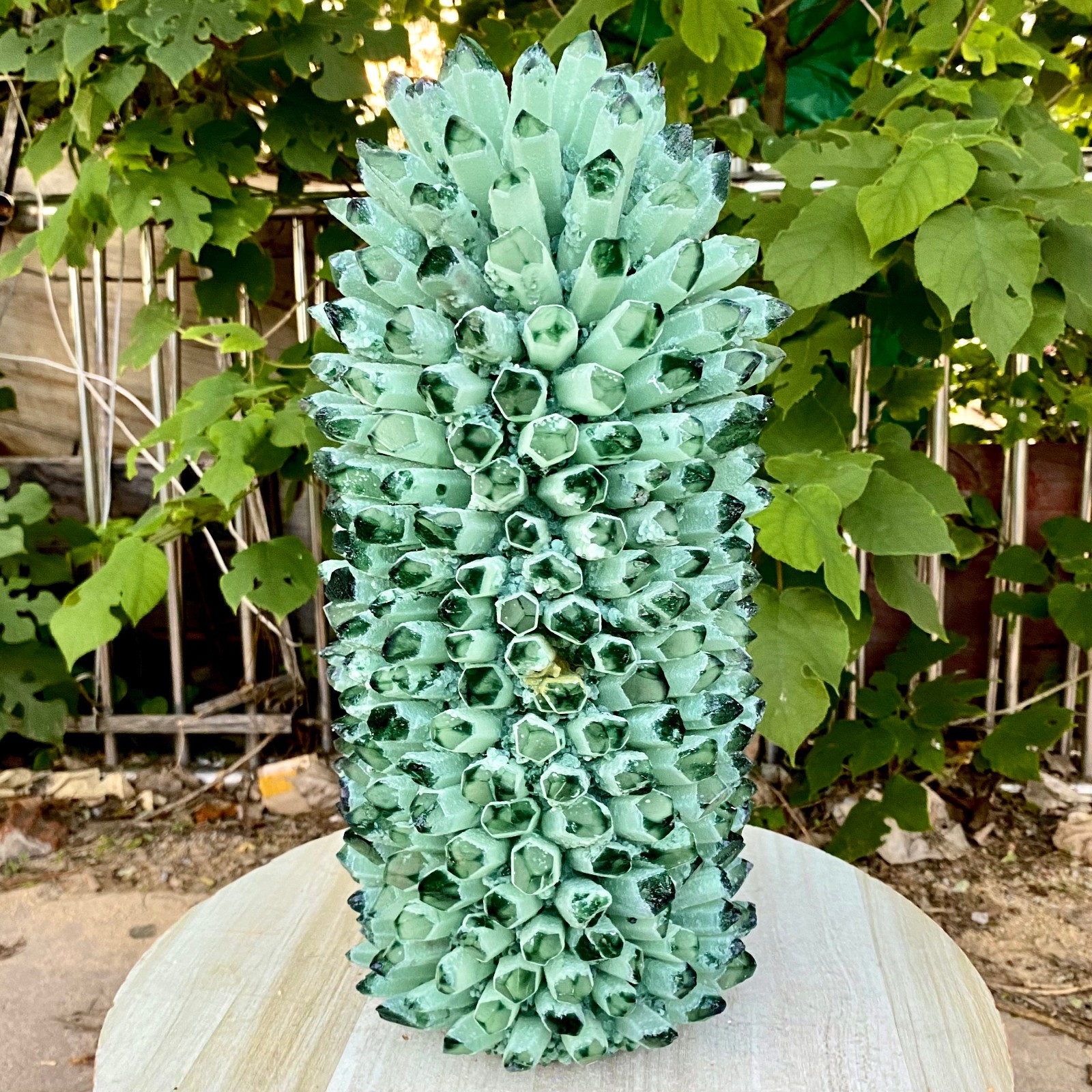 32.18LB New Find green Phantom Quartz Crystal Cluster Mineral Specimen Healing