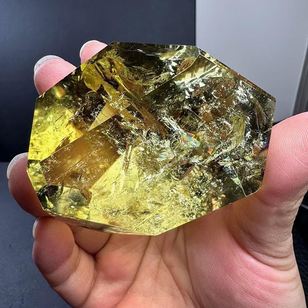 342g Natural Citrine Quartz Carved Freeform Crystal Reiki Healing Decor