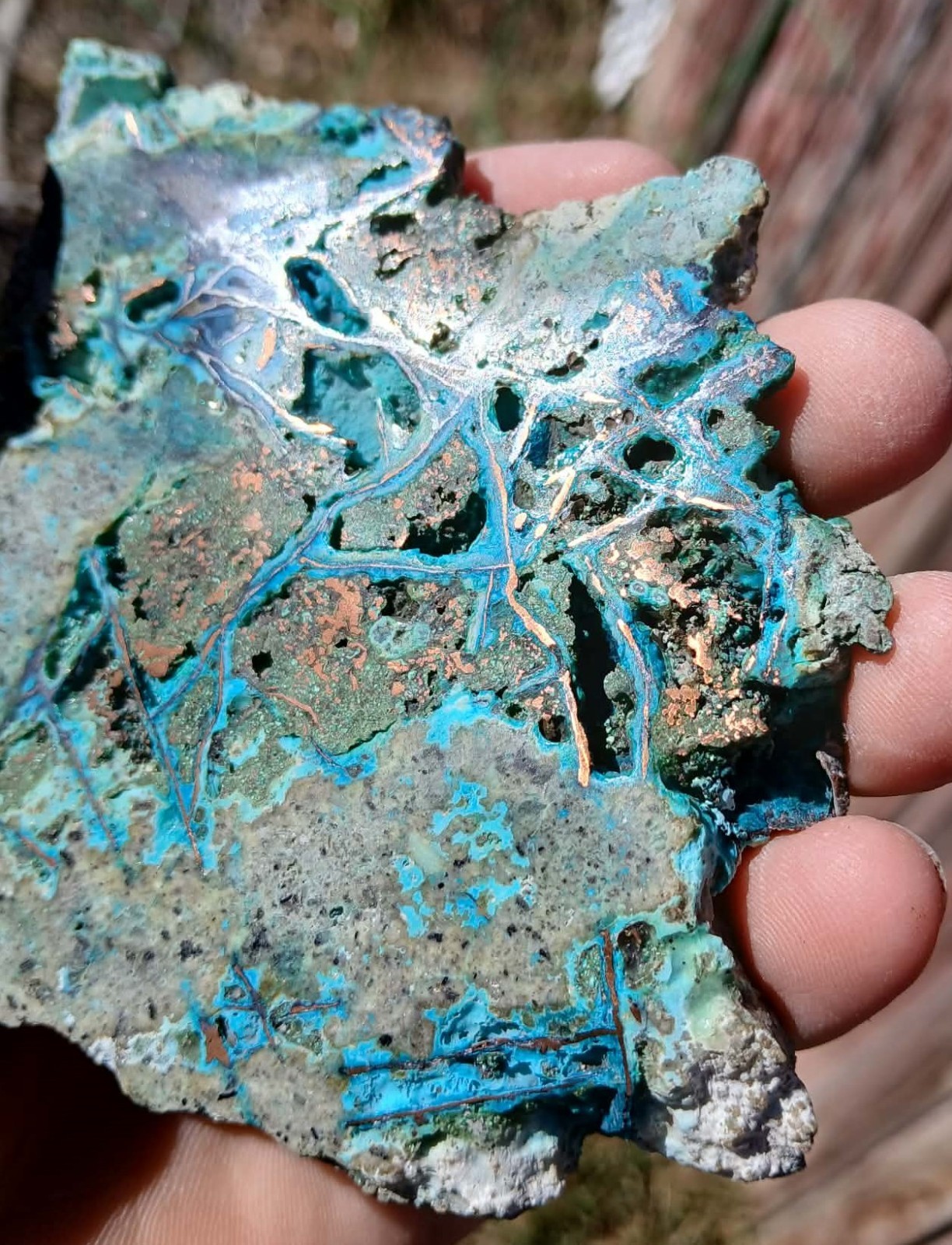 Blue Eye appealing Chrysocolla with Copper from Indonesia loaded with copper.