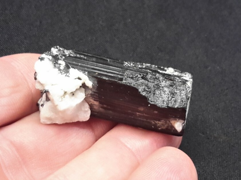 40mm BLACK TOURMALINE with QUARTZ from Stak Bala, Pakistan