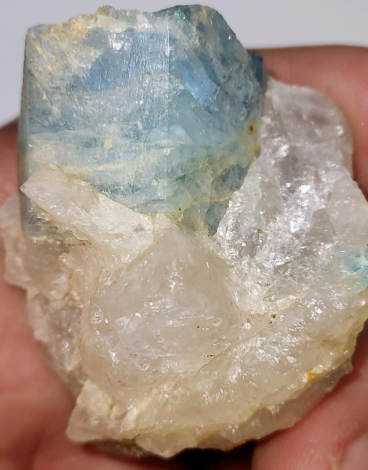 Aquamarine Beryl Crystal in Quartz Rare Minerals