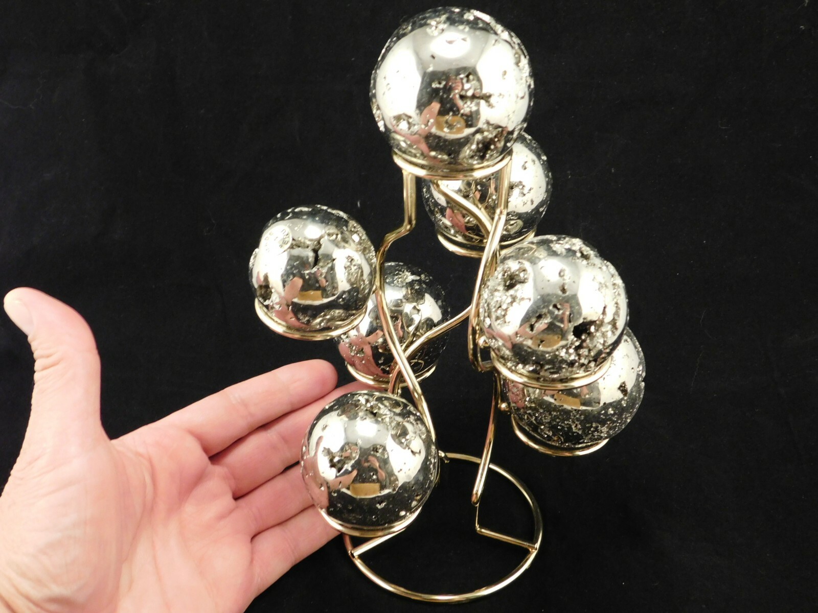 SEVEN! Sphere Display Stand Metal Medium Size Gold Color