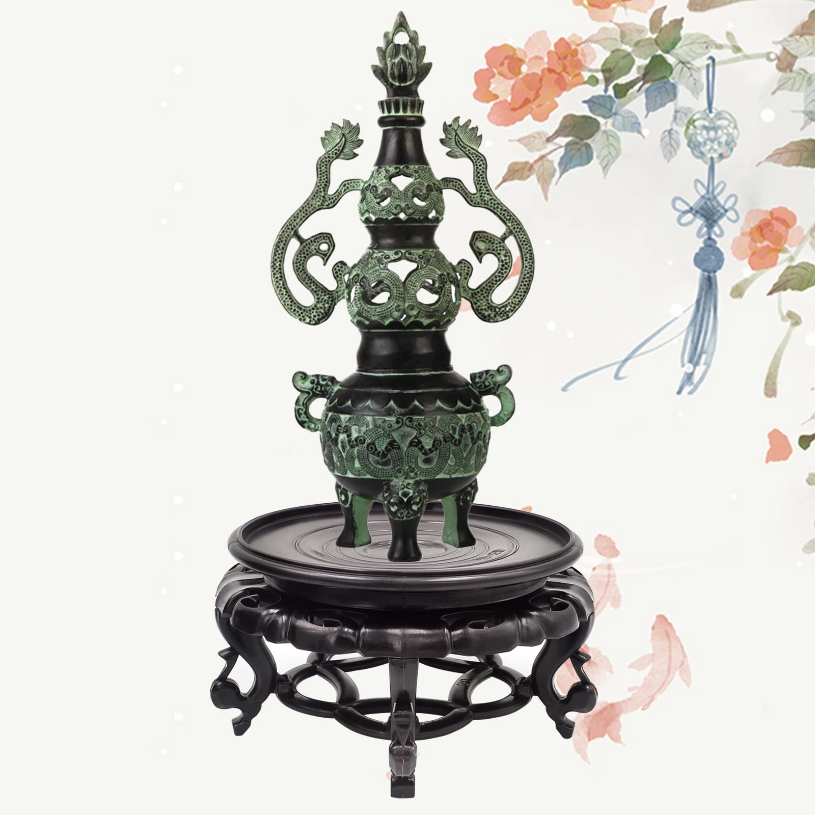 Oriental Furniture Fishbowl Stand Vase Base Stable Home Decoration Display St…