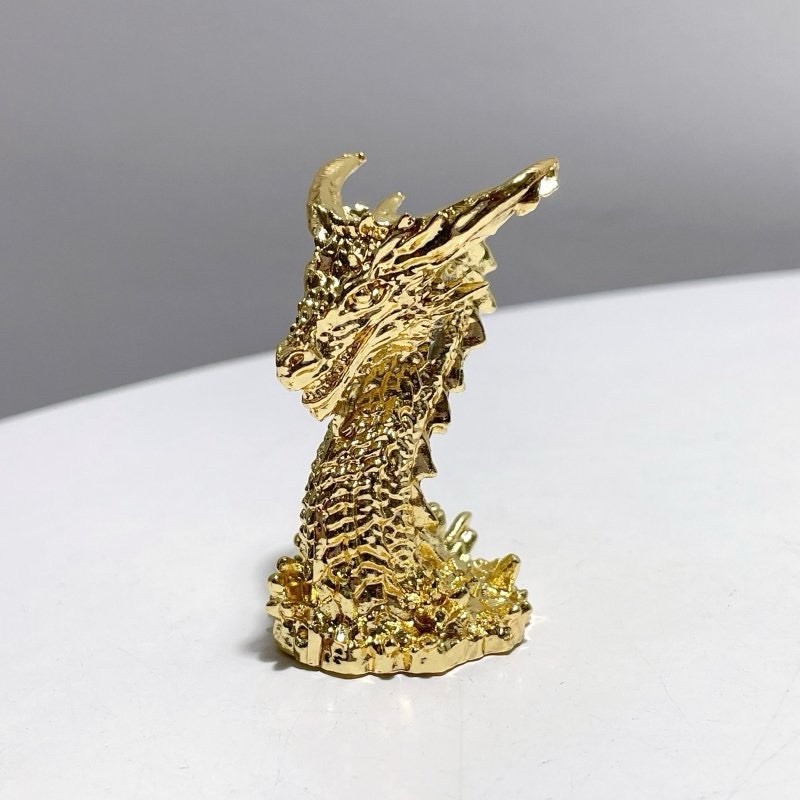 Set of 2 Dragon Crystal Sphere Stands Gold + Silver