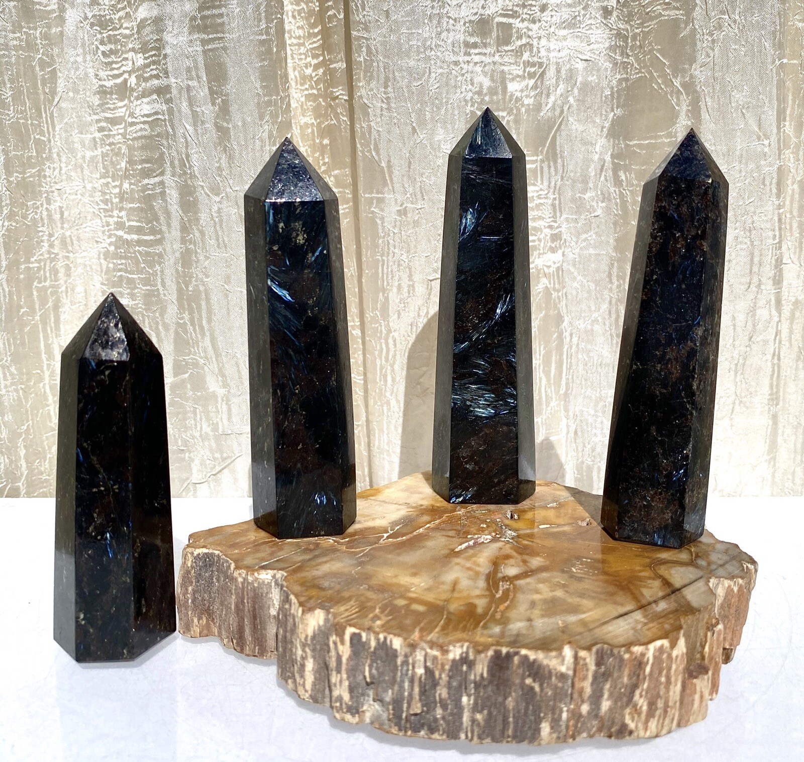 Wholesale Lot 2 Lb Natural Astrophyllite Obelisk Tower Point Crystal Healing