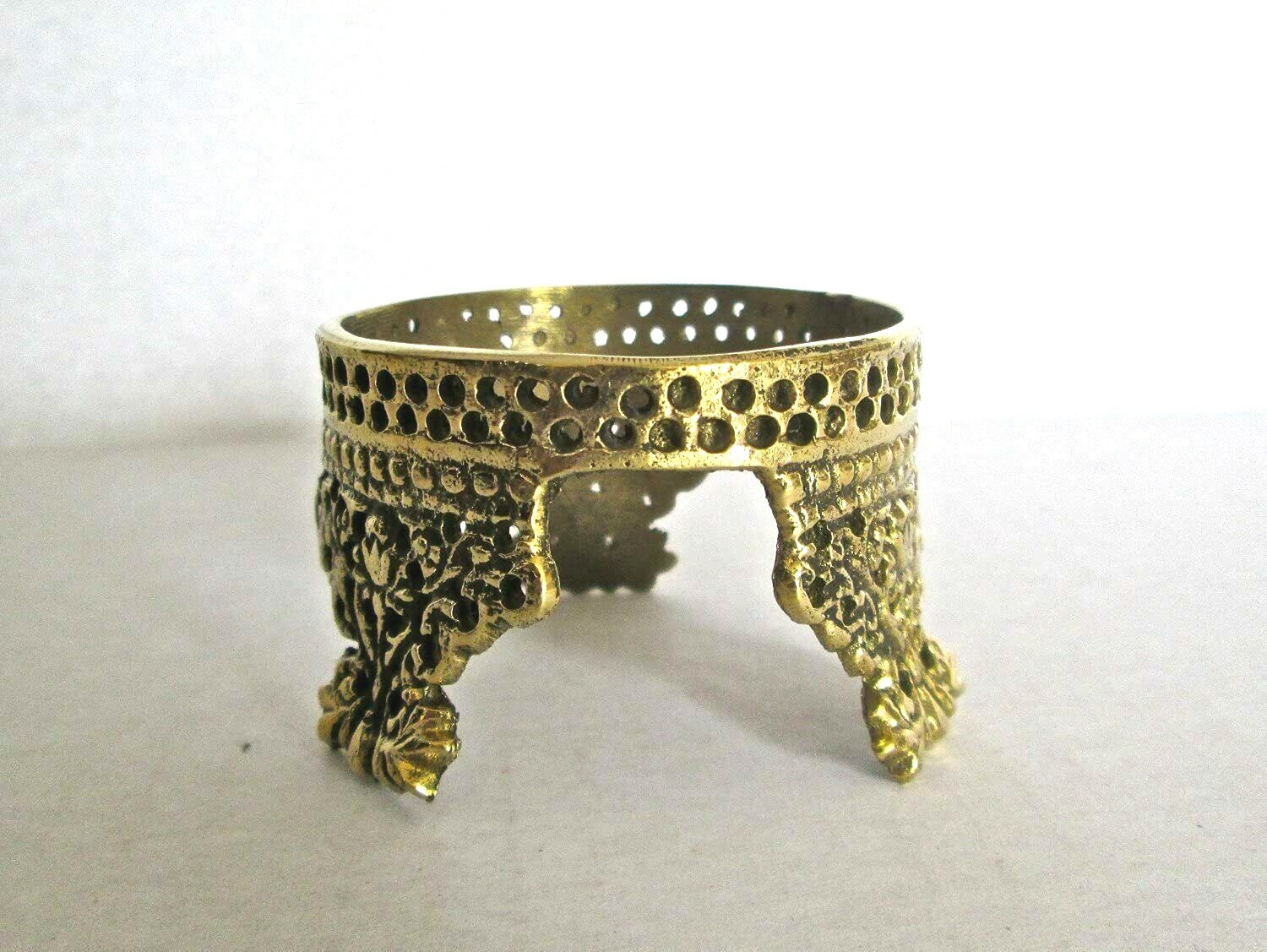Solid Brass Crown Design, Crystal ball, Gemstone Holder, Stand,Display, 2″ dia.