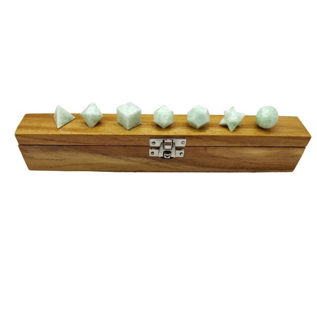 Amazonite Geometry 7 Pcs Platonic Solid Set, Platonic Set, Amazonite Crystal
