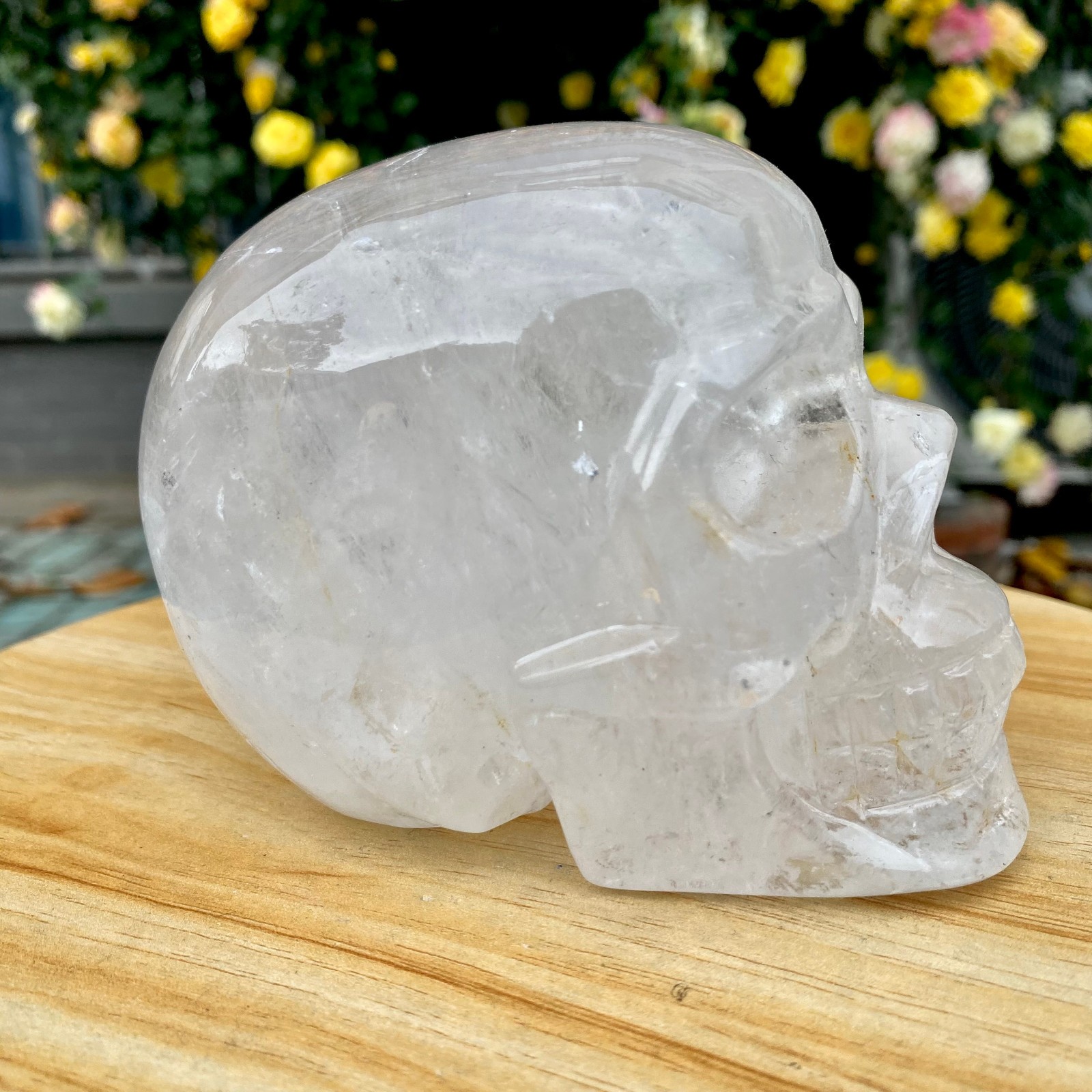2.86LB TOP! White melting quartz hand carved crystal skull gem reiki healing