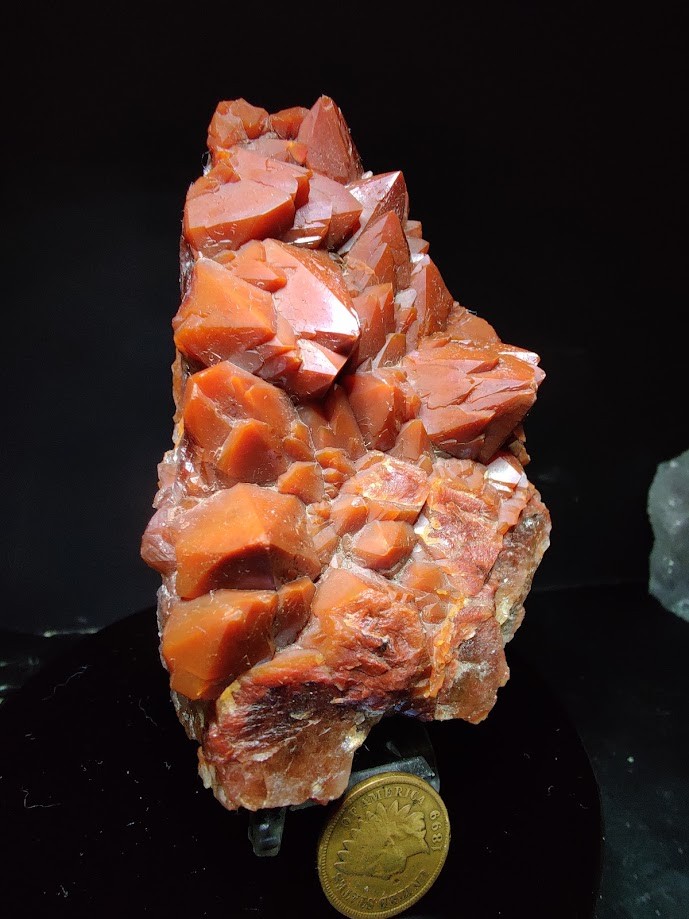 Large SATURATED Red Hematoid/Ferruginous Quartz Crystal Cluster: 242g Morocco