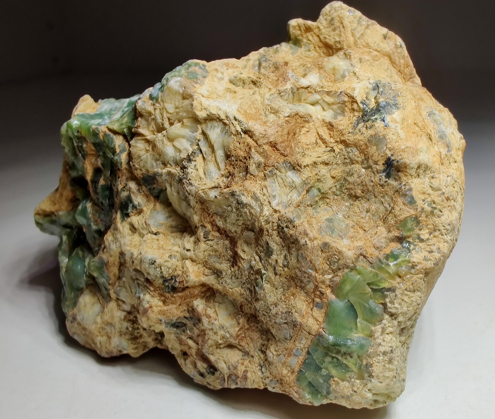 Opal on Sepentine with Magnetite, UV. San Benito, California. 213 grams.