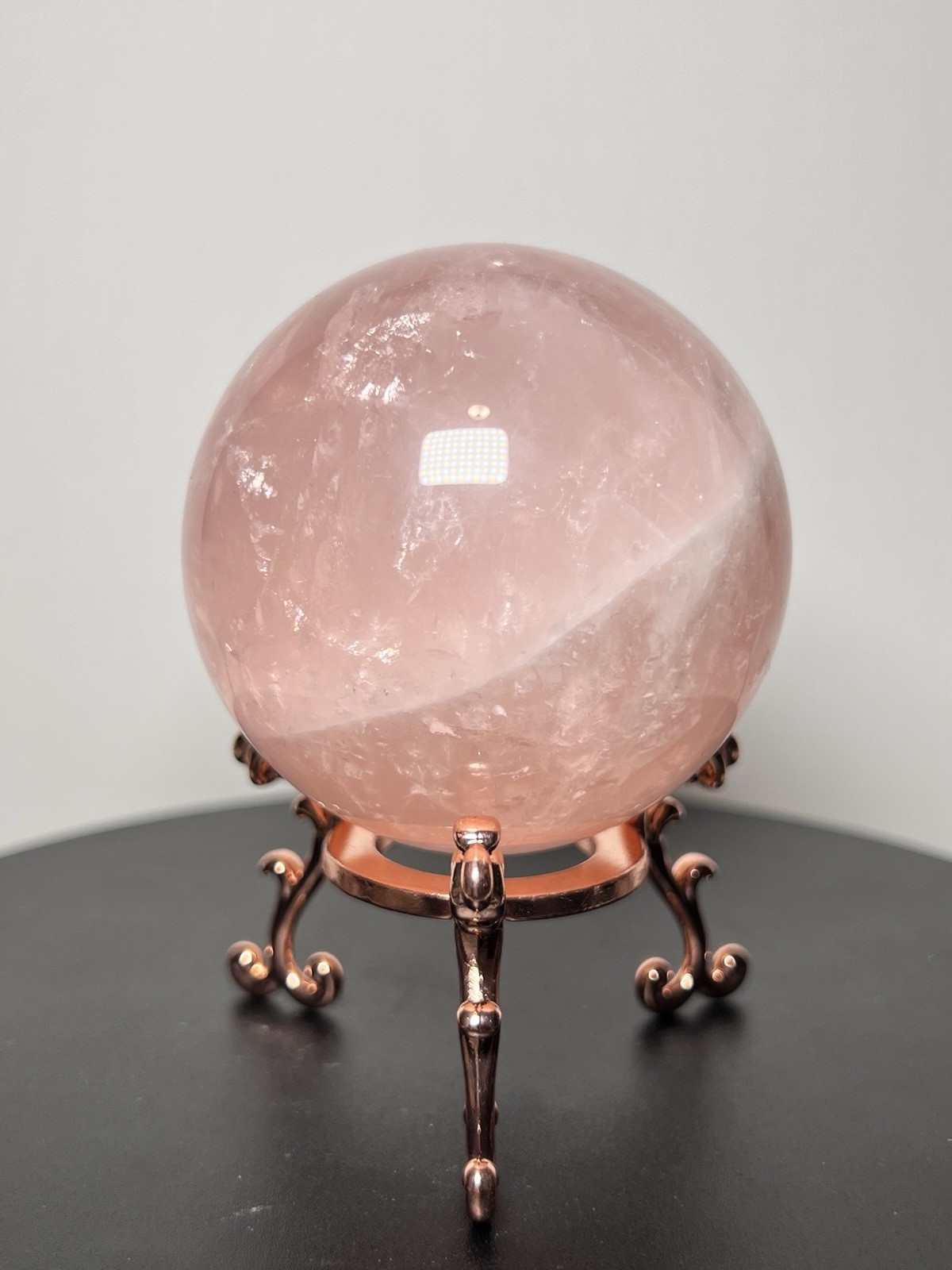 Rose Quartz 4 Piece Set – Heart bowl, Rose, Pyramid, & Sphere (68mm)