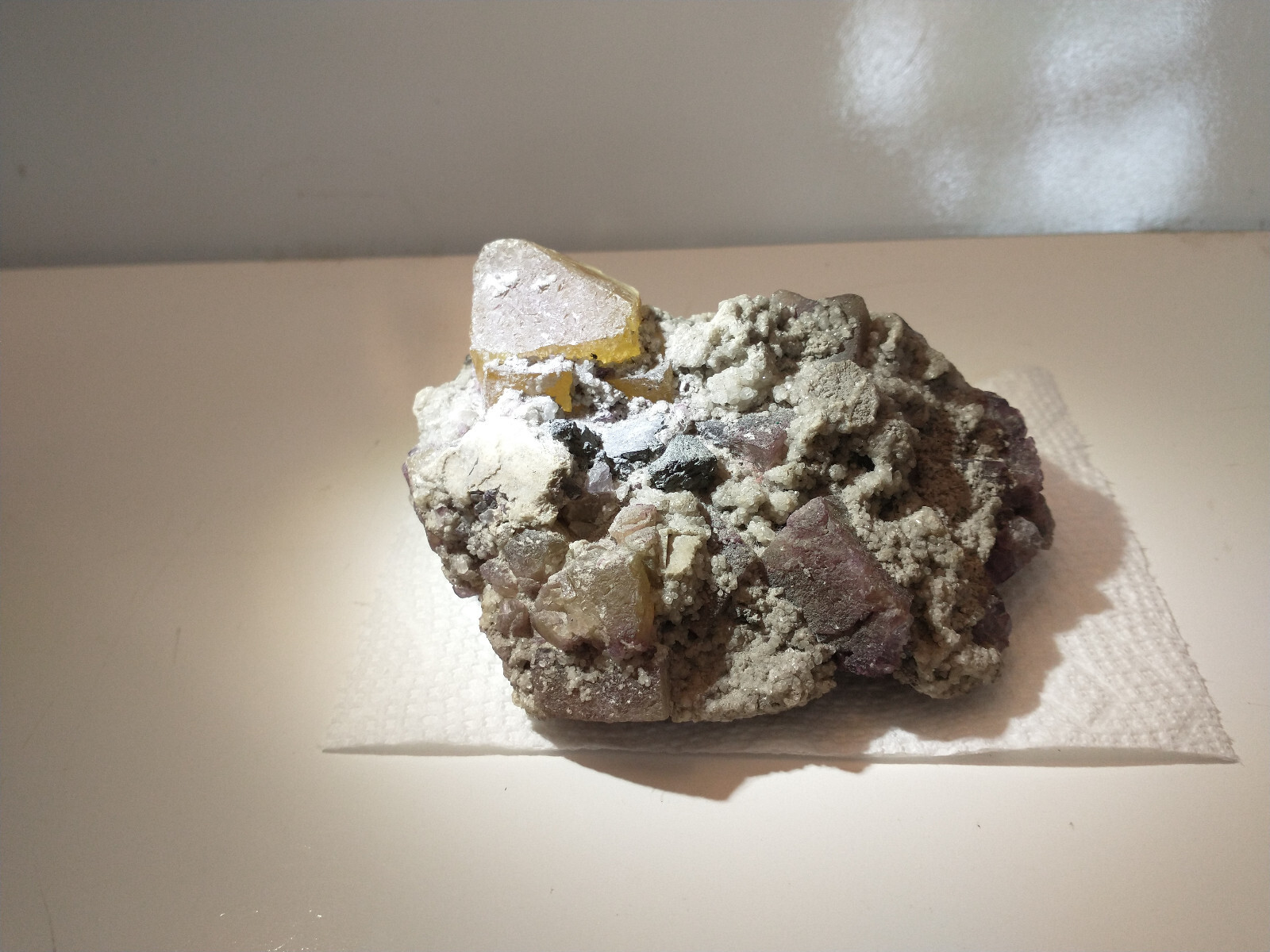 Amethyst, Calcite, & Other Minerals in Sample as Found Over 1 1/2 lbs.
