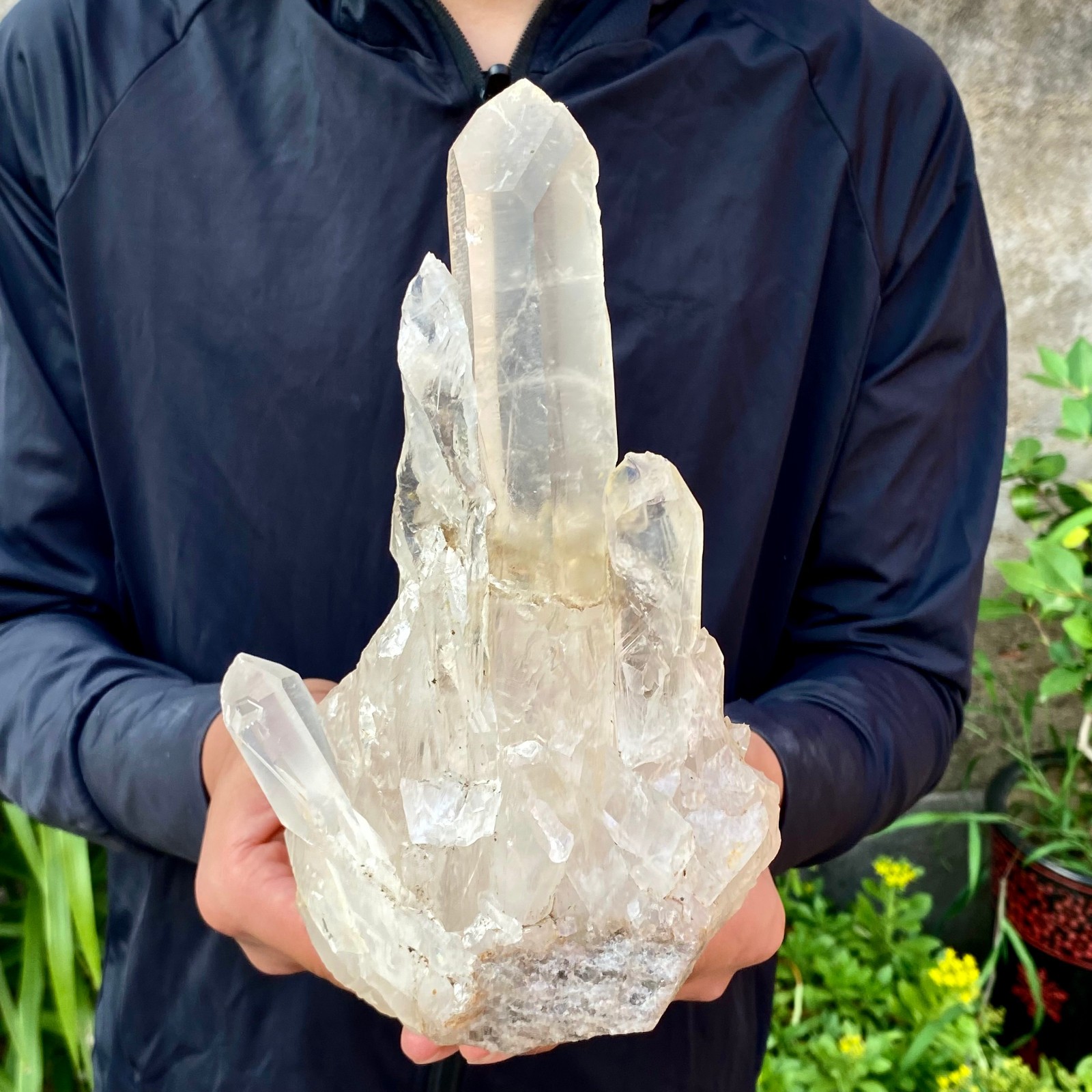 3.19LB Natural White Clear Quartz Crystal Cluster Rough Healing Specimen