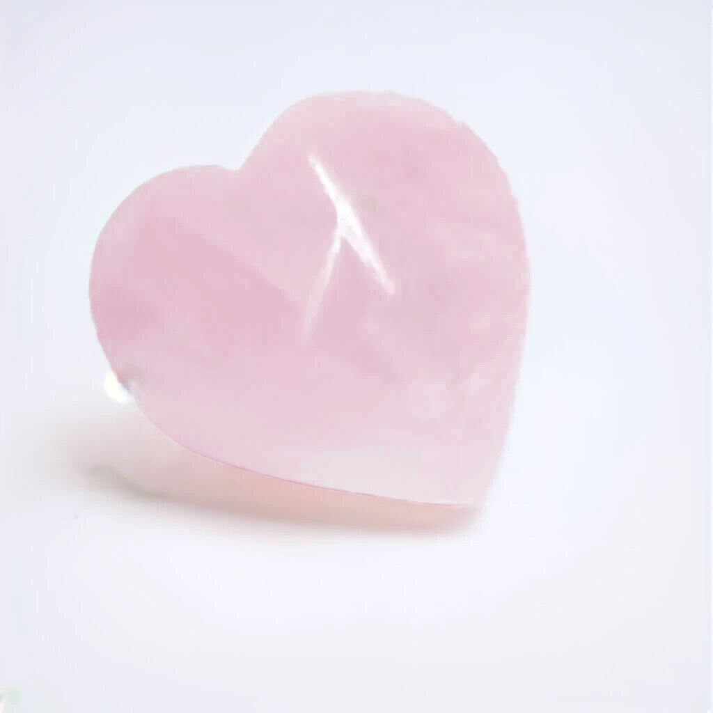 Pink Rose Quartz Crystal Heart Shaped Healing Love Natural Gemstone Gift