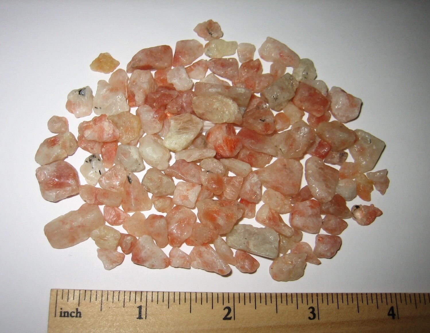 113 TUMBLED SMALL 0.2″-0.6″ SUNSTONE NATURAL STONE MINERALS INDIA ~ 64.9grams *1