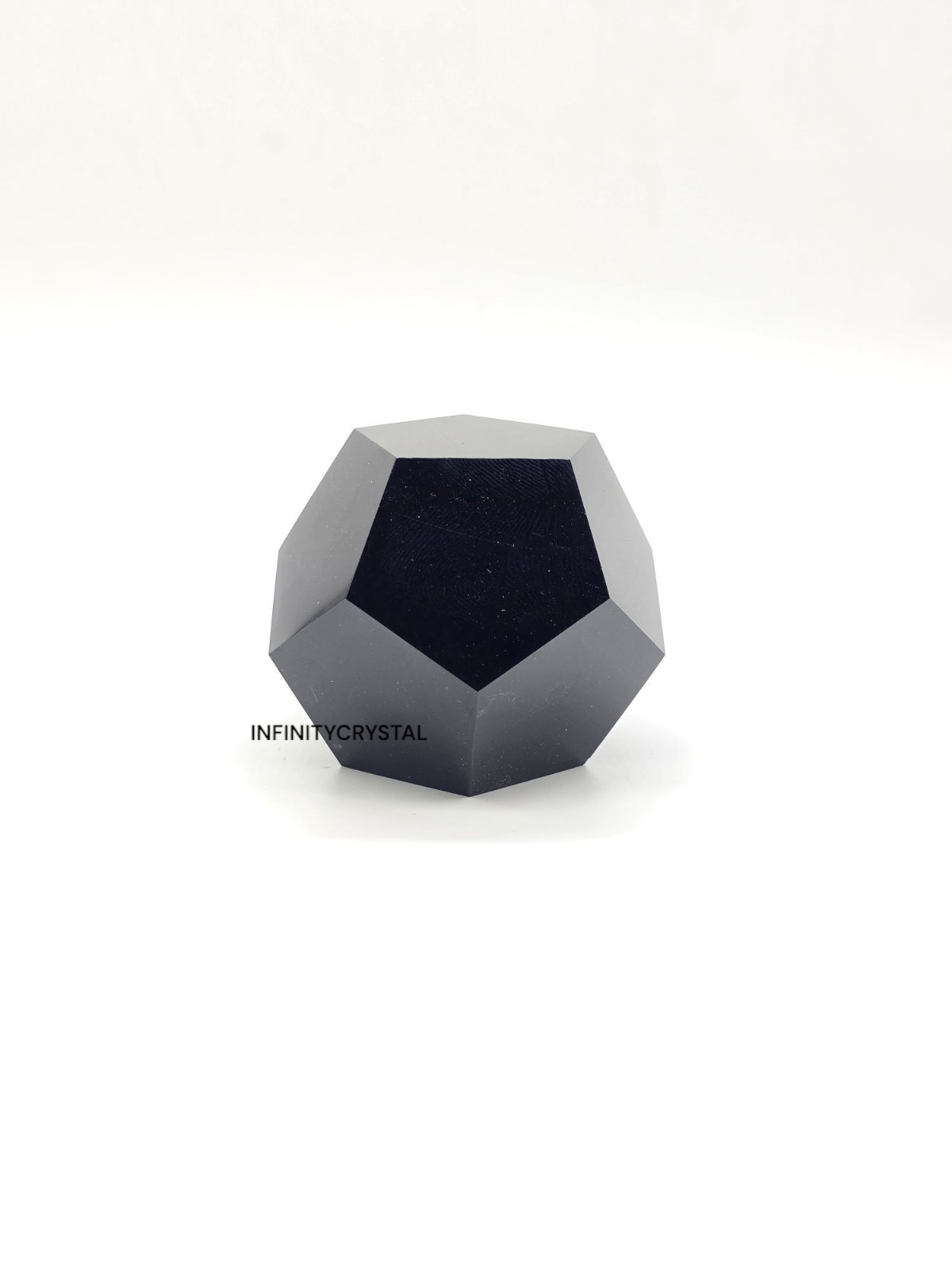 Obsidian Dodecahedron Crystal (40-50mm) – Handmade Sacred Geometry Tool Energy.