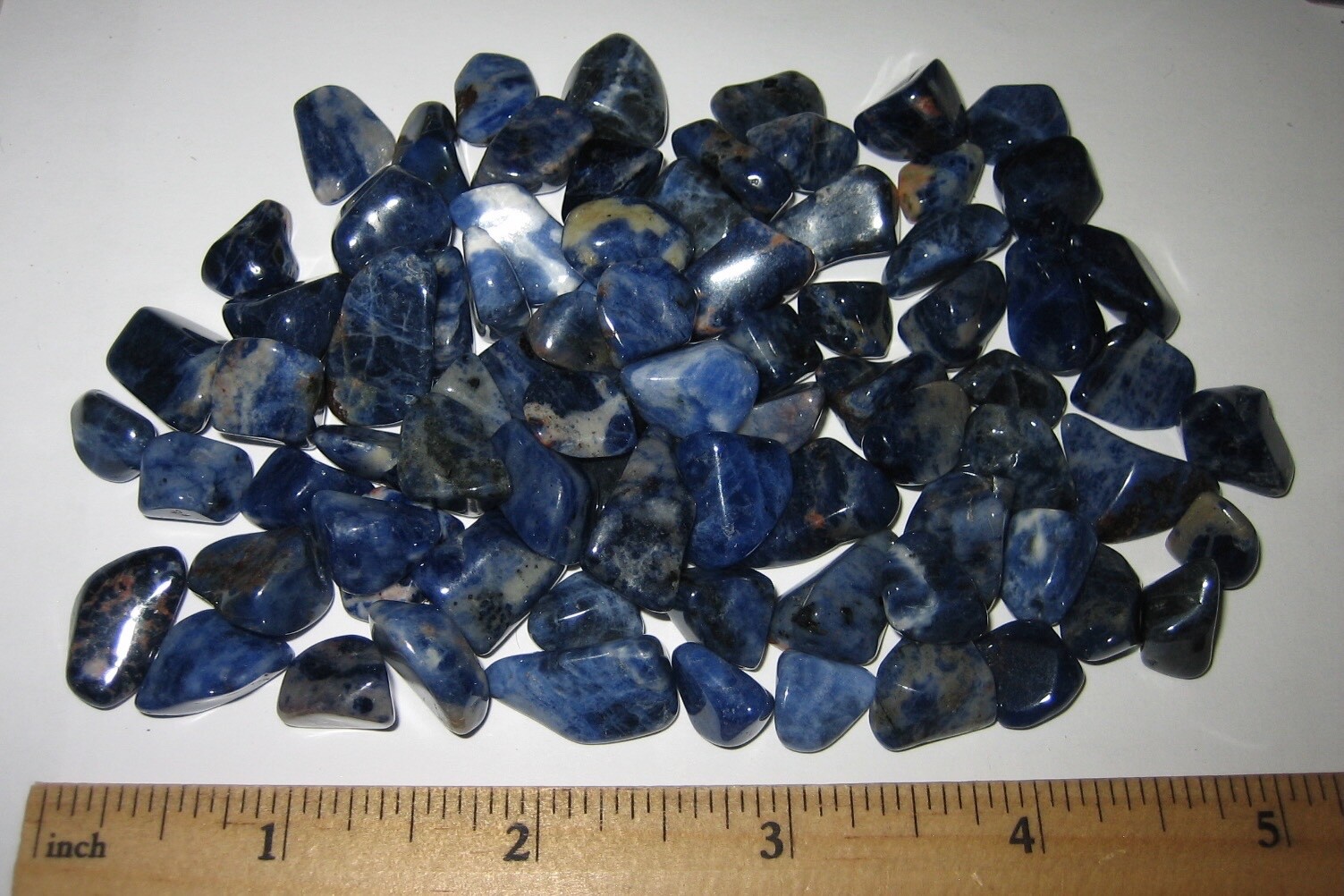 80 TUMBLED POLISHED NATURAL 0.2″- 0.7″ SODALITE STONE MINERALS ~ 118.3grams *2
