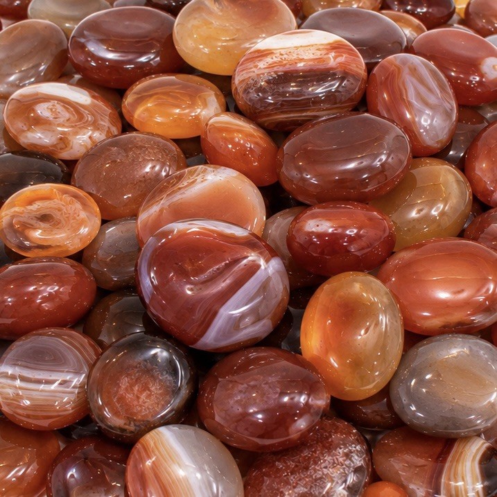 10 LB Carnelian Agate Palm Stone / Worry Stone Wholesale Bulk Lot