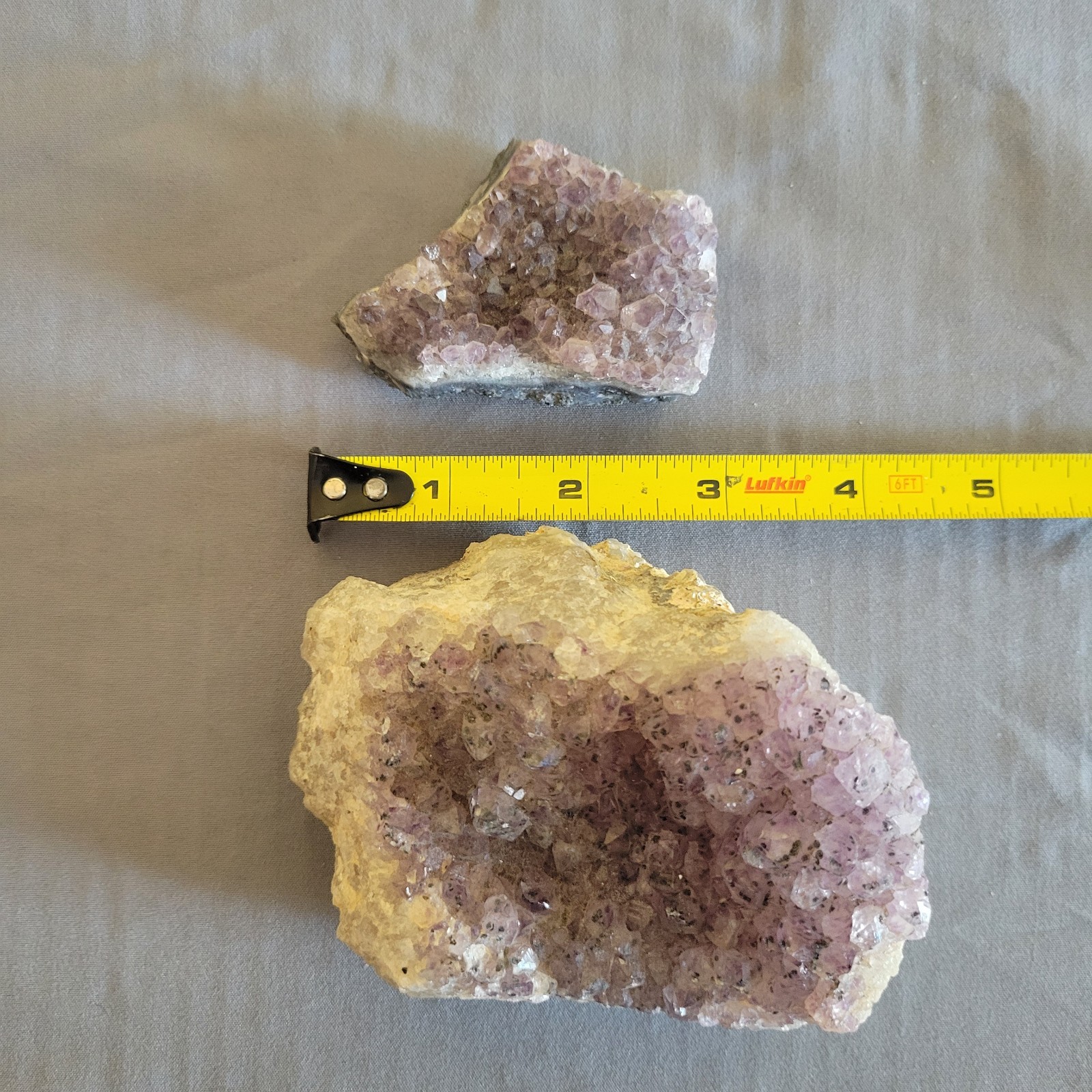 Natural Amethyst Cluster Purple Crystal Stone Mineral Home Decor set 2