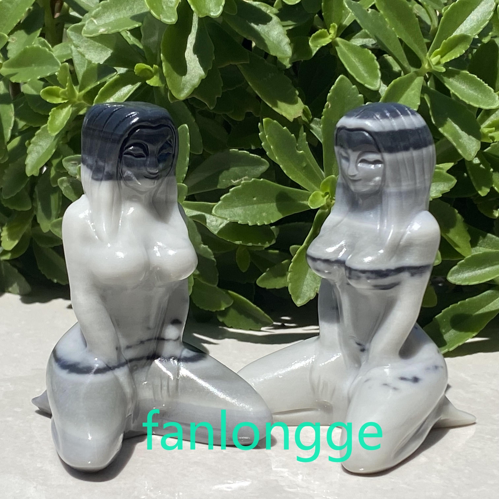 3″ Natural Tai chi stone Women Naked Quartz Crystal Skull Carved Goddess 1pc