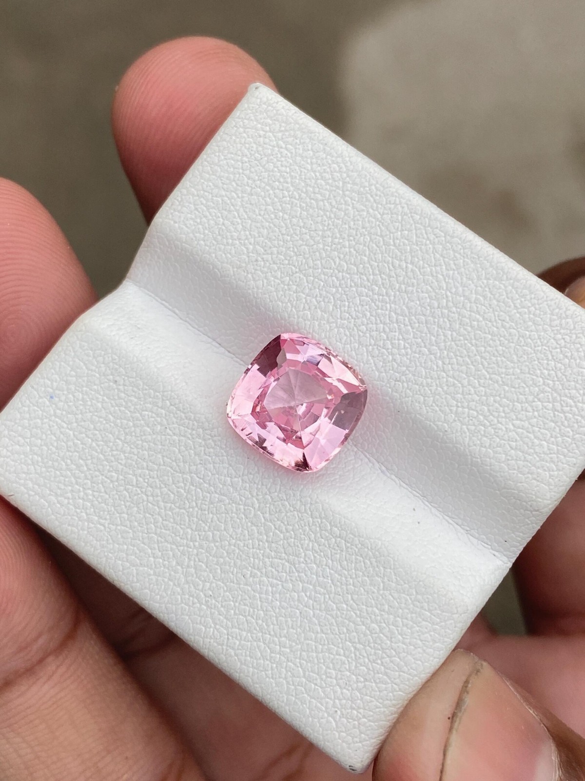 6 Ct Padparadscha Sapphire Gemstone, Cushion Cut Lab Gorwn Stone For Jewelry
