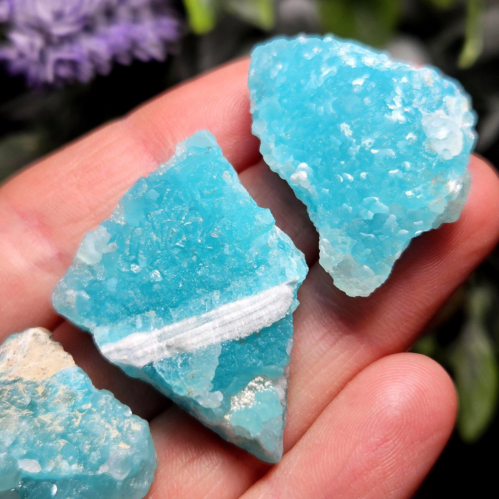 Blue Smithsonite Crystal Specimen from Congo, Natural Smithsonite Raw Stone