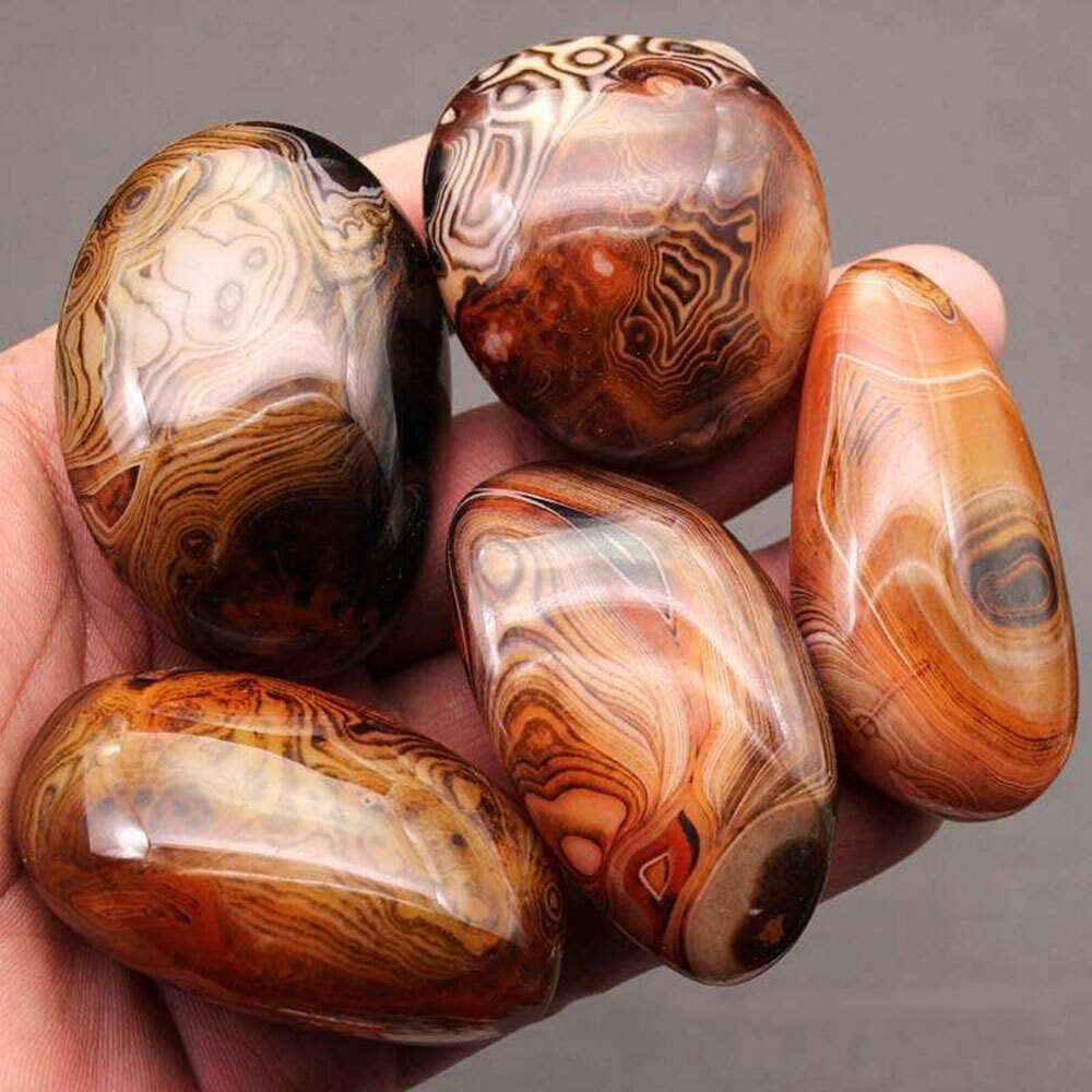 Natural 10Pcs Silk Banded Lace Agate Crystal Sardonyx Carnelian Stone Wholesale
