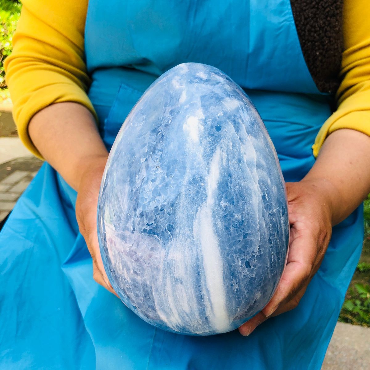 9.3LB Natural Beautiful Blue Crystal Egg Crystal Mineral Specimen Healing 4766