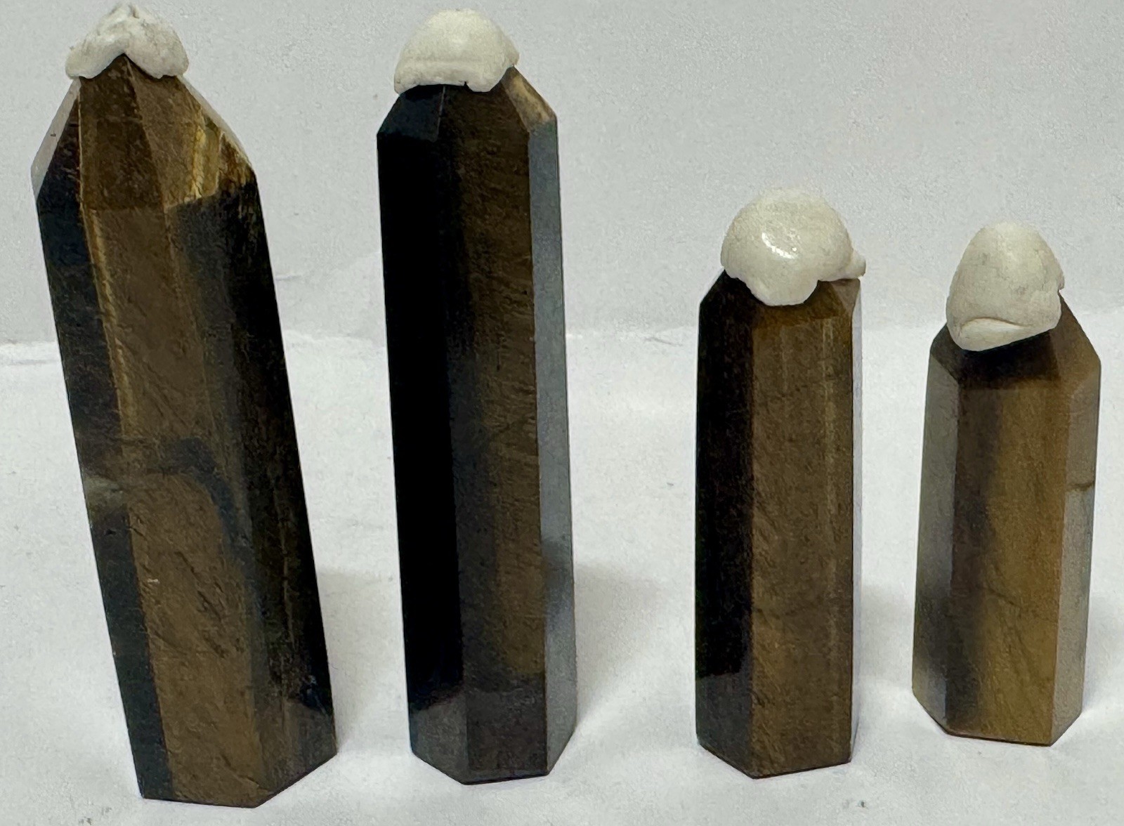 Tiger’s Eye 10-pc Set:Towers, Palm Stones, Mini Alien Head, Bracelet & Necklace