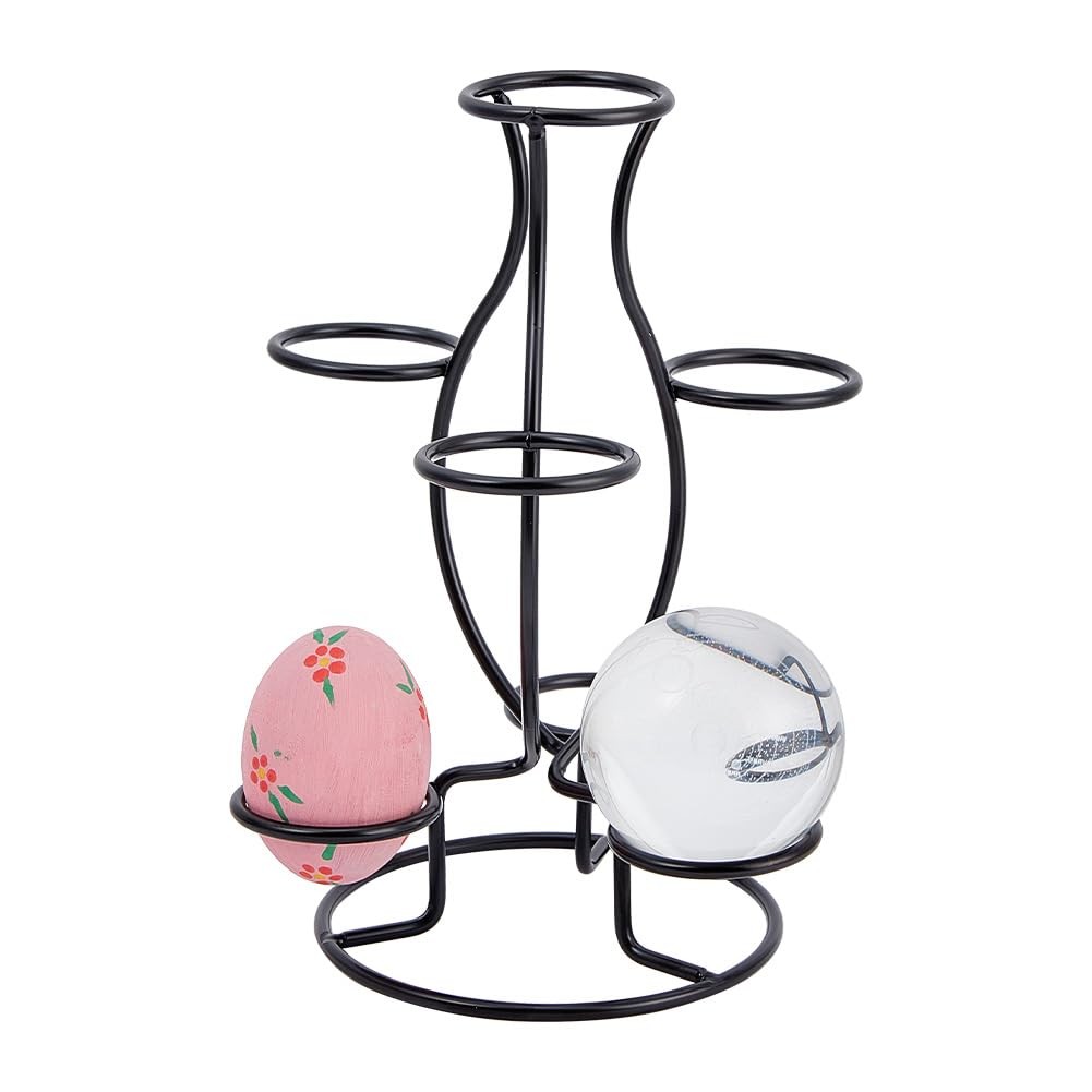 Crystal Ball Holders, 7 Eggs Display Stand Black Iron Multi-Sphere Display Holde
