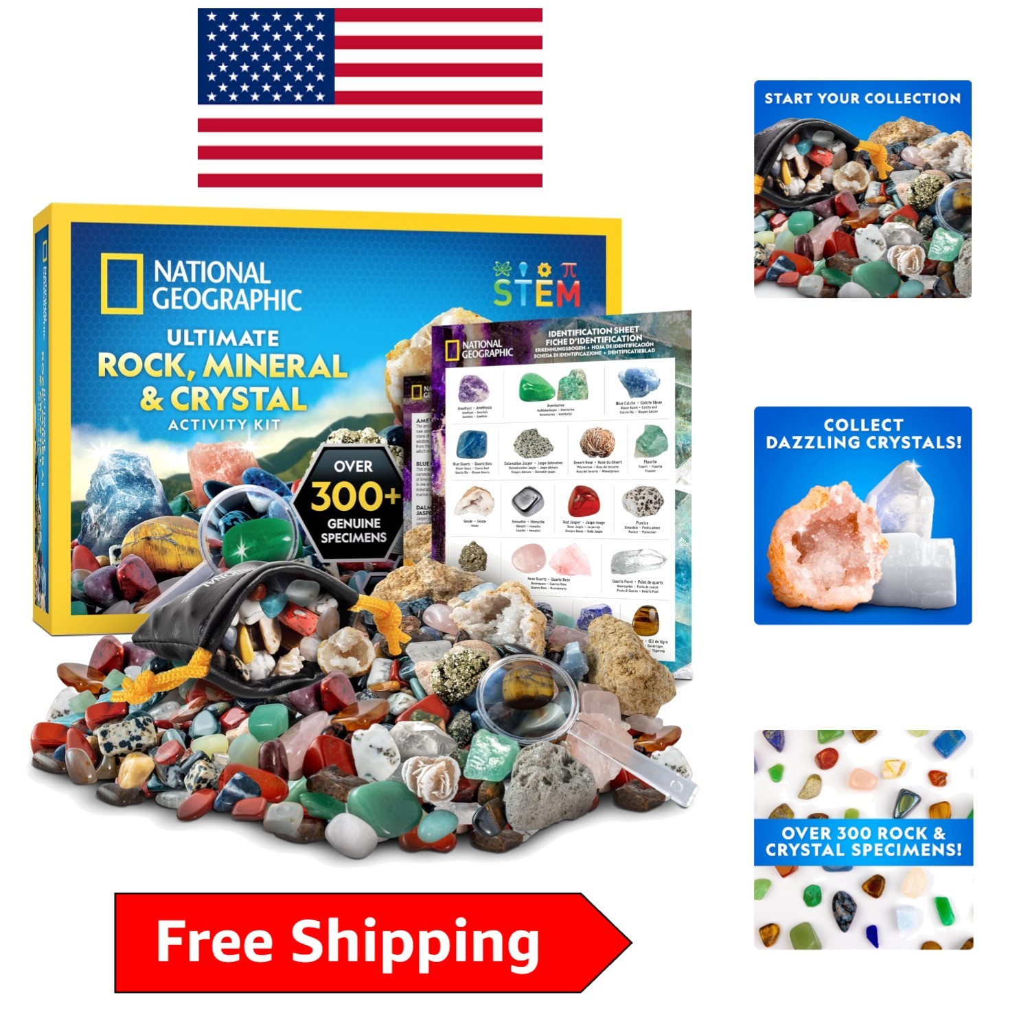 Discover Hidden Treasures – National Geographic 300+ Rock and Crystal Collection