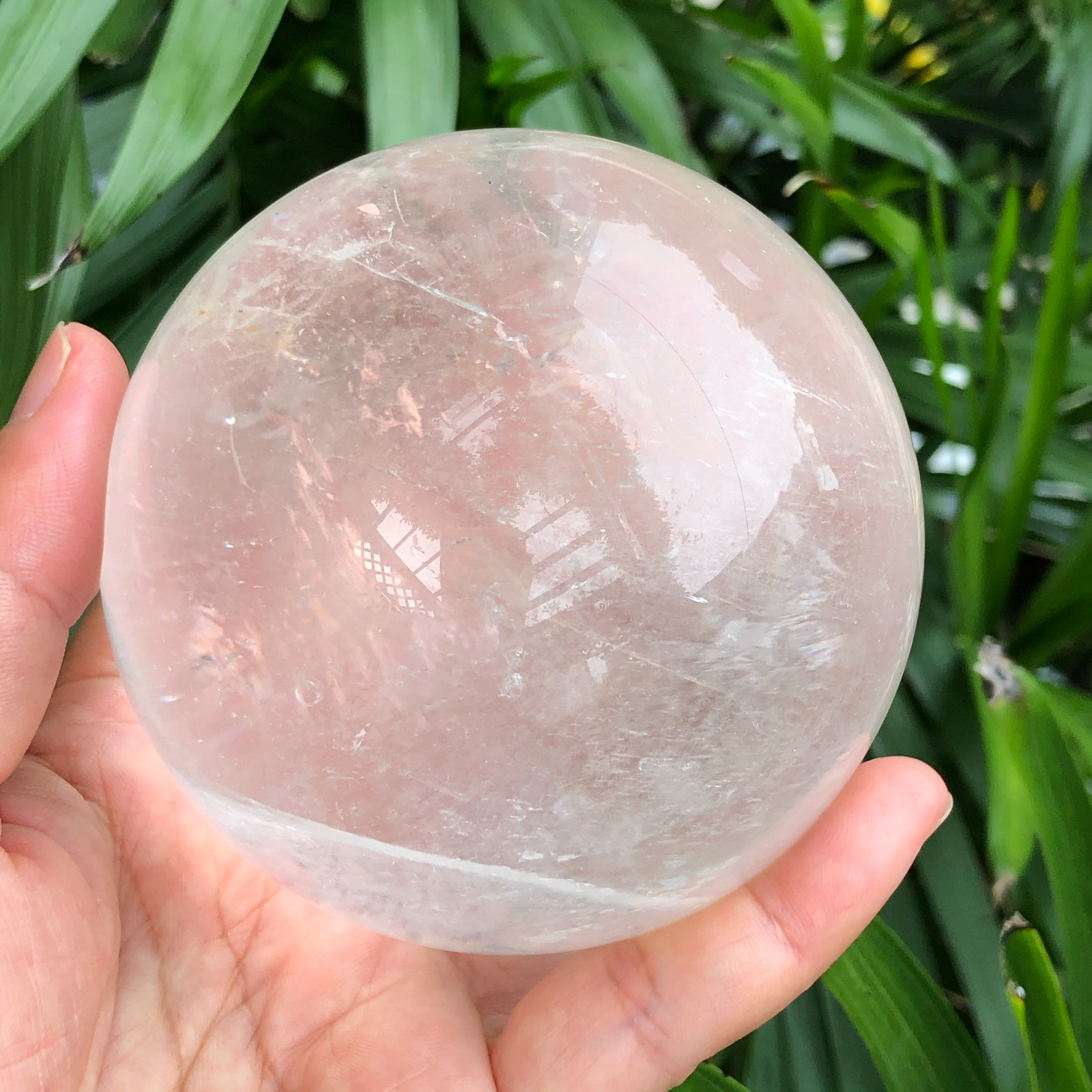 858g white crystal transparent quartz crystal ball Reiki repair 141
