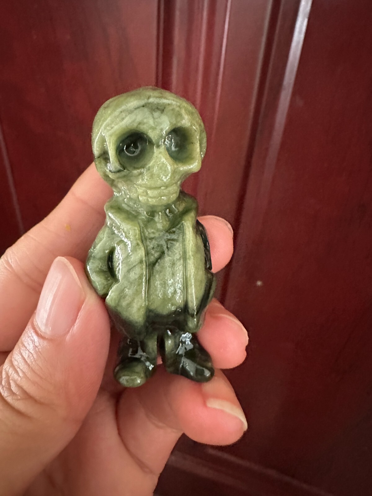 1pc Natural ophiolite Quartz Carved skull Crystal Reiki decor gift