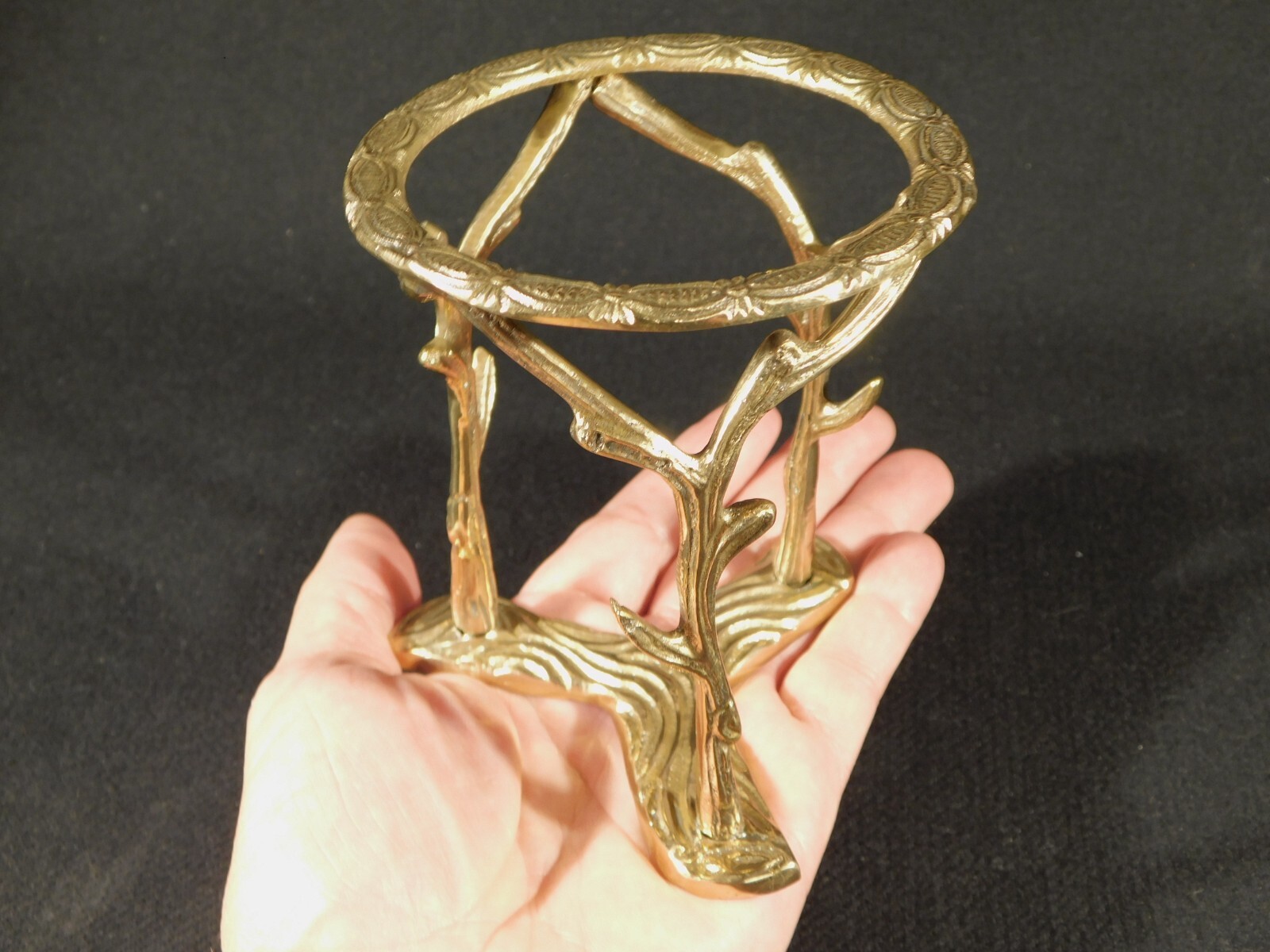 Sphere Display Stand Large Size Brass / Gold Color Tall BRANCH Design