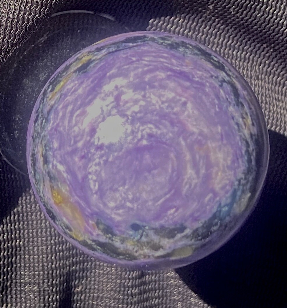 Charoite Fine Grade 36 Milliter Sphere w/ Display Stand 64 Grams Siberia Russia