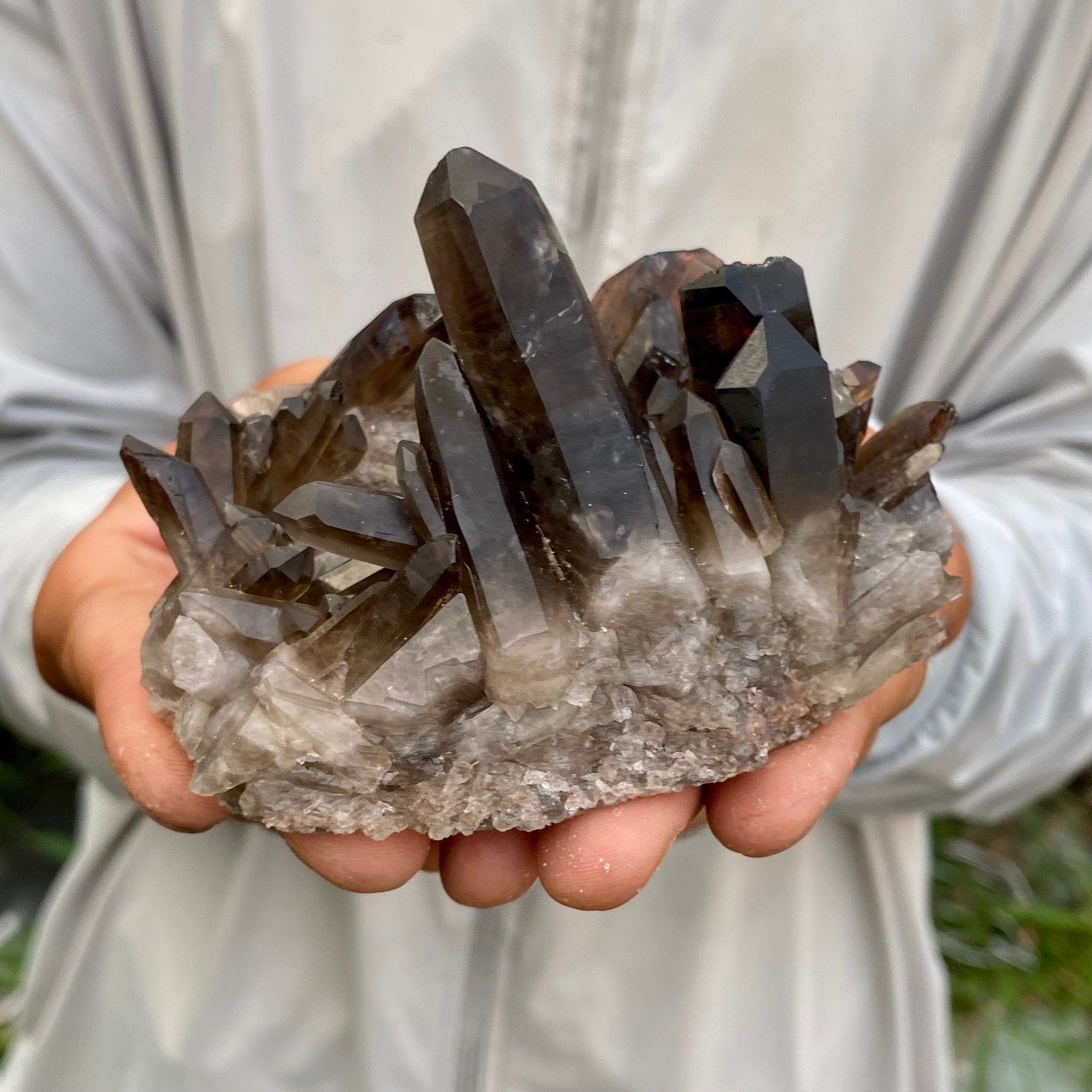 277G Natural Black Smoky Quartz Crystal Cluster Raw Mineral Specimen