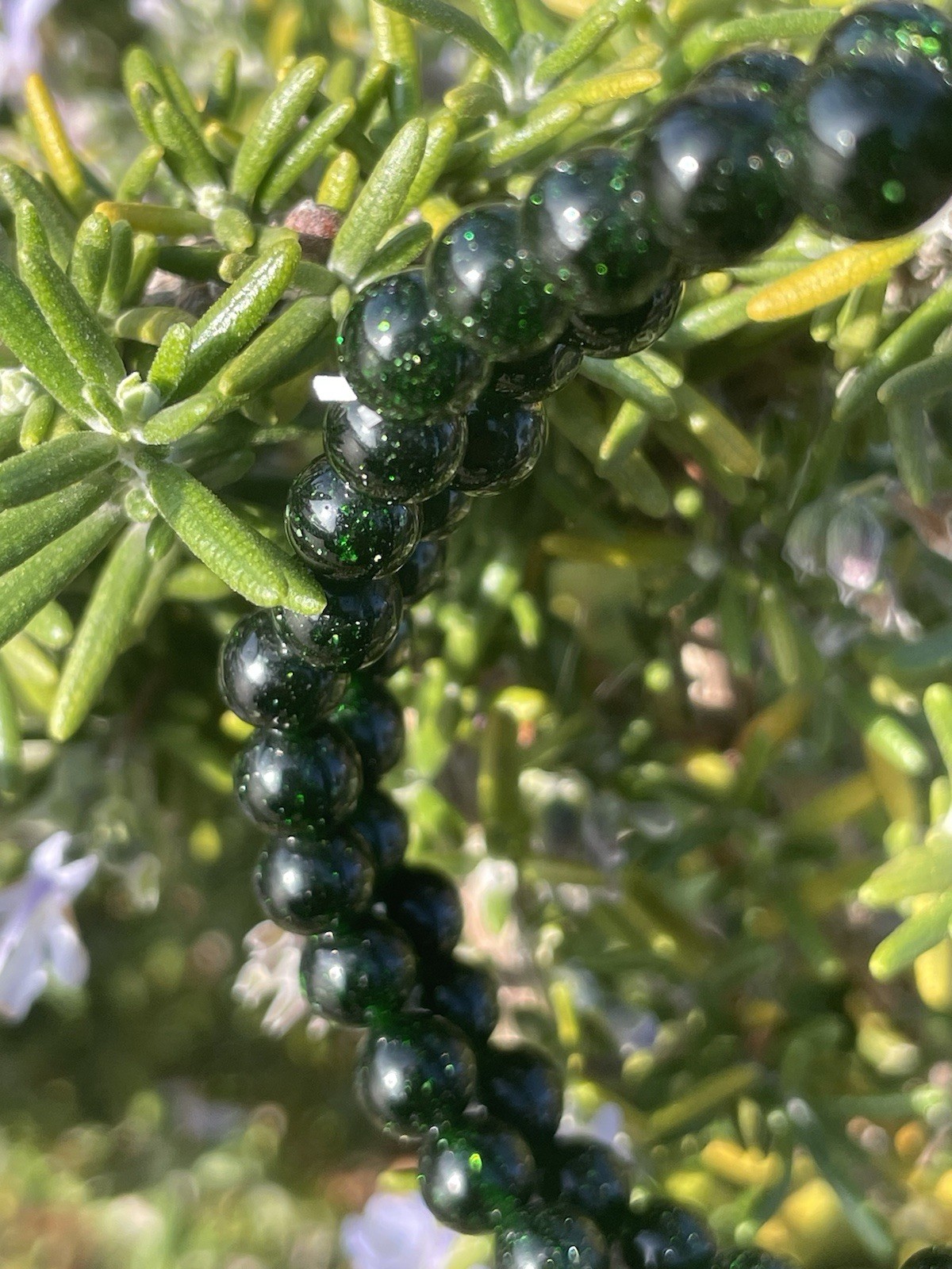 Green Sandstone Crystal/Gemstone 6mm Bead Stretch Bracelet (Price For 1)