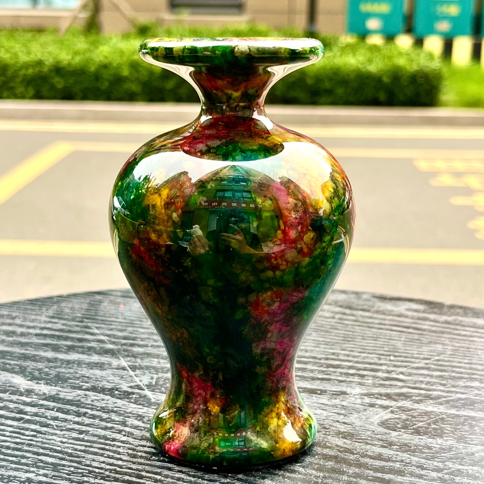 1.94LB Natural “Seven Colors Jade” vase specimen -Taiwan China